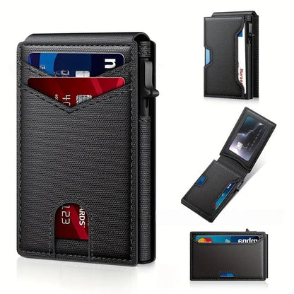 RFID Slim Pop-Up Wallet with Aluminum Case & Money Clip