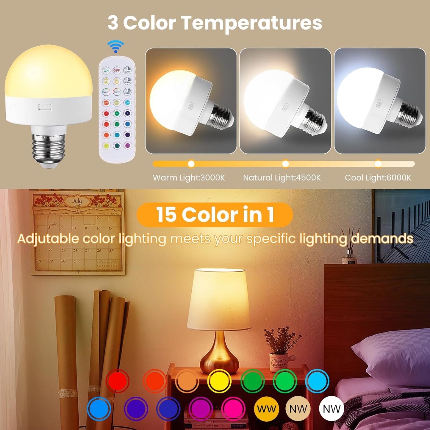 🔥Last Day 40%OFF⏰Rechargeable Light Bulbs with Remote Control
