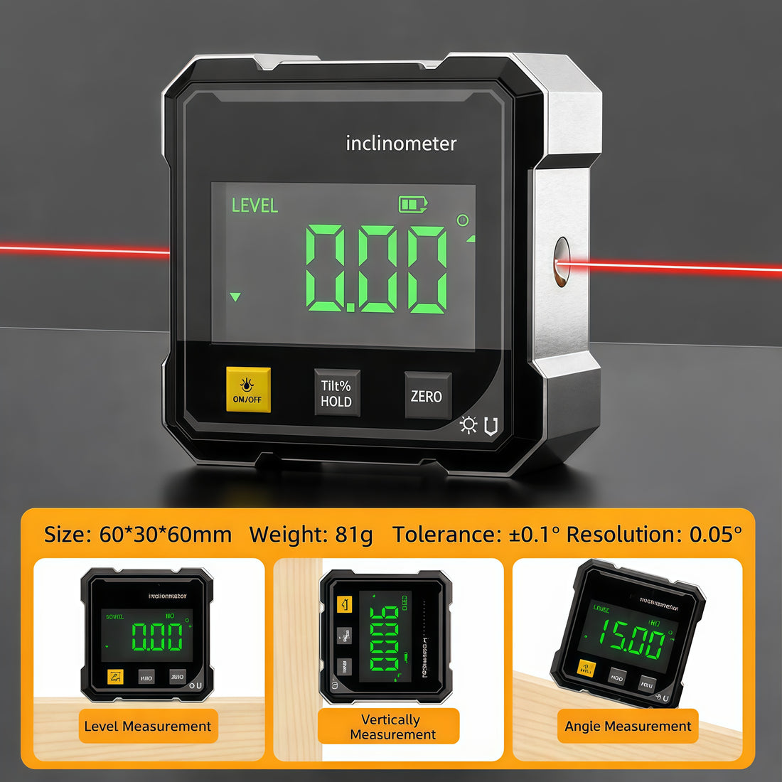 📢🔧 HOT SALE 50% OFF 🔥4-Side Magnetic Digital Angle Gauge with Laser