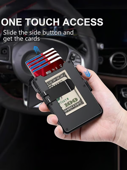 RFID Slim Pop-Up Wallet with Aluminum Case & Money Clip