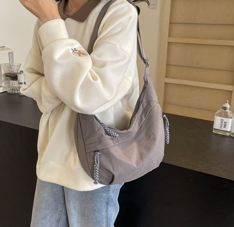 ✨Last Day 49% OFF - Women's Fashion Plain Color Nylon Crossbody Hobo Bag