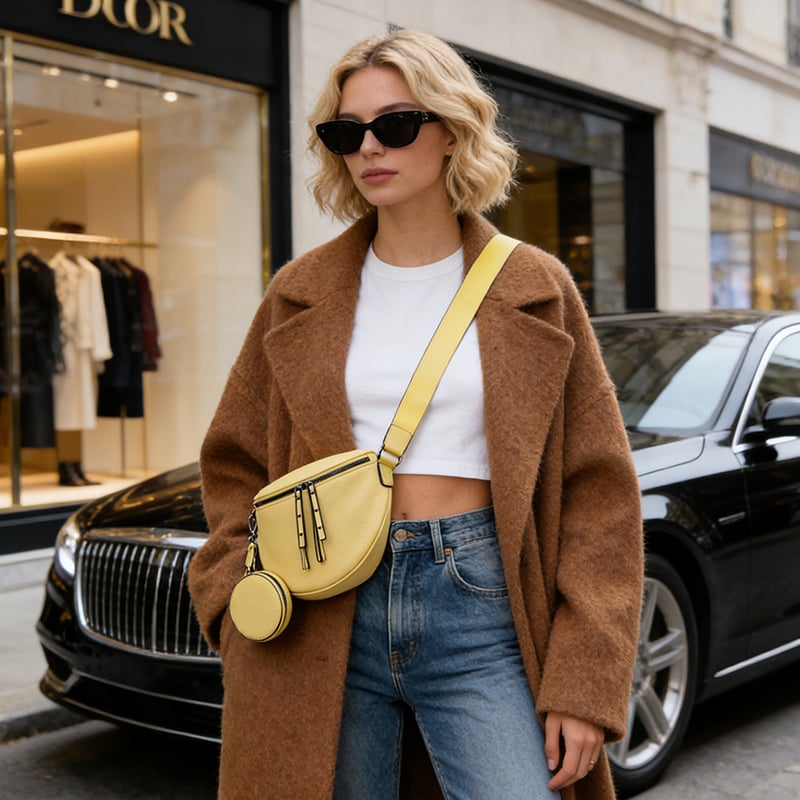 🍂2026 NEW ARRIVAL👜 Genuine Leather Large Fanny Pack Crossbody Sling Bag