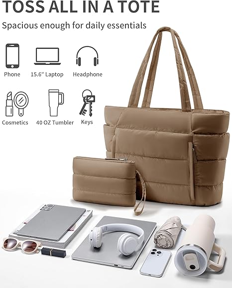 Puffer Tote Bag for Women, 🎁Today's gift: Puffer Wallet Bag❤️