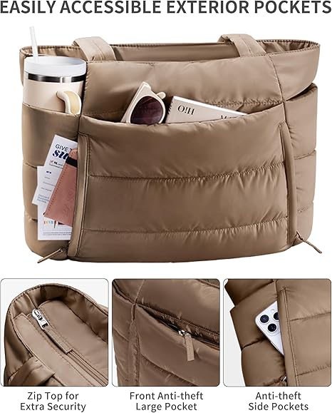 Puffer Tote Bag for Women, 🎁Today's gift: Puffer Wallet Bag❤️