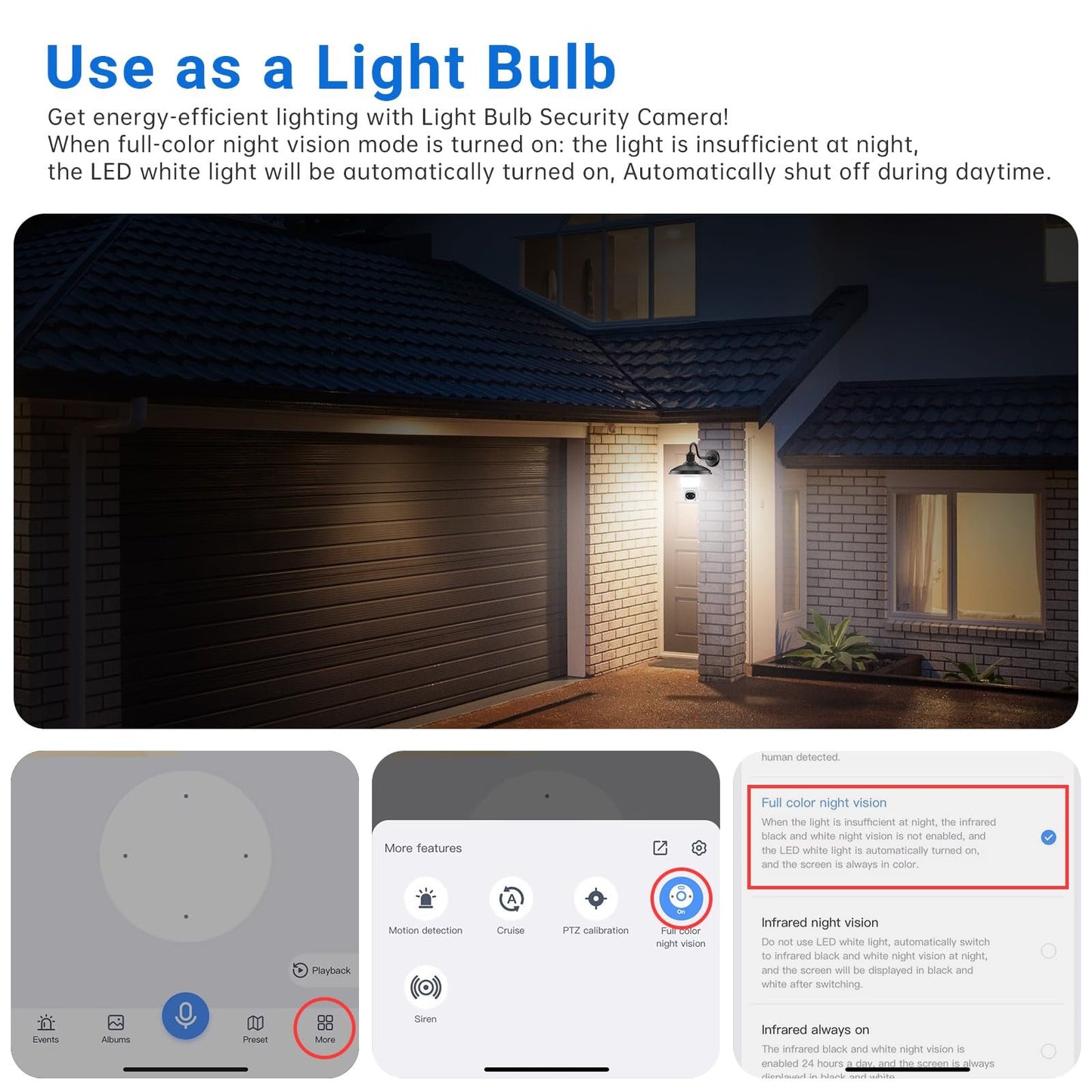Smart AI Light Bulb Camera