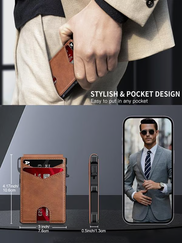 RFID Slim Pop-Up Wallet with Aluminum Case & Money Clip