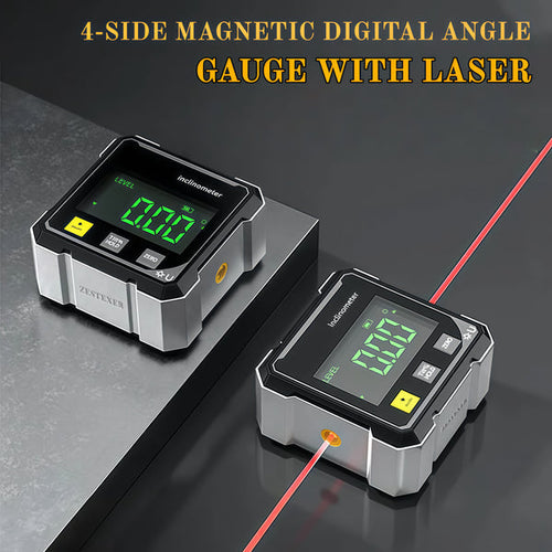 📢🔧 HOT SALE 50% OFF 🔥4-Side Magnetic Digital Angle Gauge with Laser