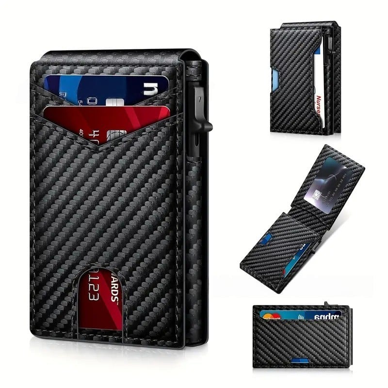RFID Slim Pop-Up Wallet with Aluminum Case & Money Clip