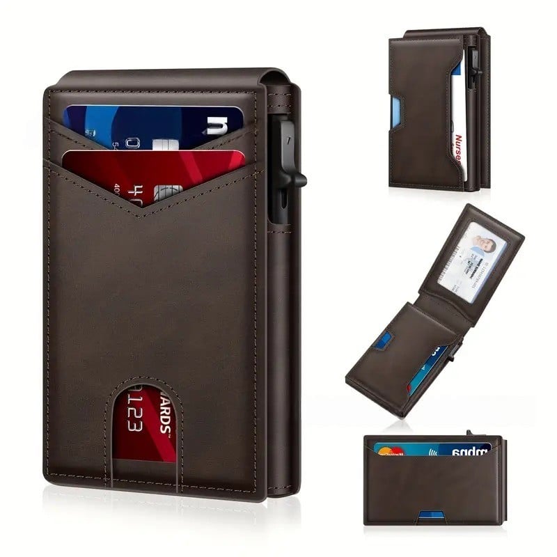 RFID Slim Pop-Up Wallet with Aluminum Case & Money Clip