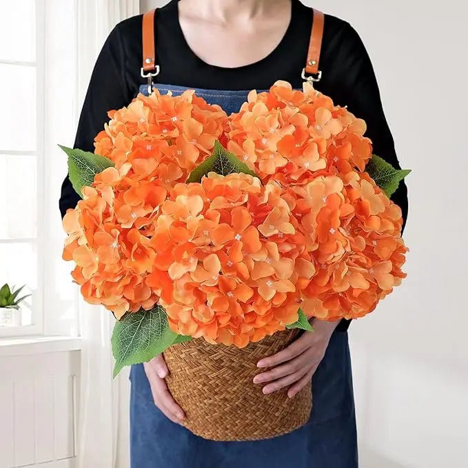 Outdoor Artificial Hydrangea Flowers, Realistic Faux Silk Blooms for Patio