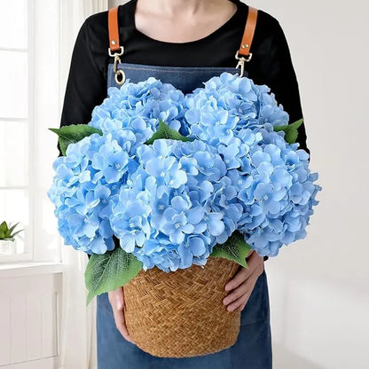 Outdoor Artificial Hydrangea Flowers, Realistic Faux Silk Blooms for Patio
