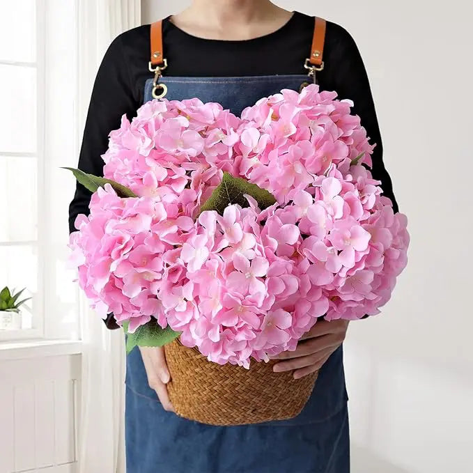 Outdoor Artificial Hydrangea Flowers, Realistic Faux Silk Blooms for Patio